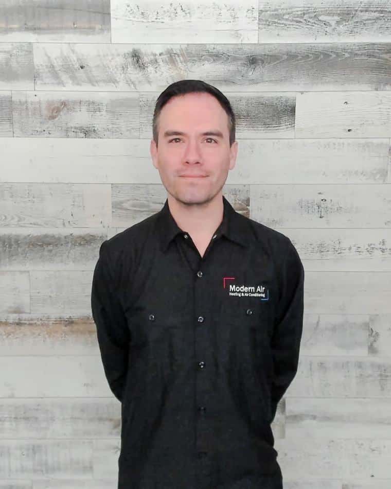Andrew Salinas, owner of Modern Air, at the Morgan Hill office