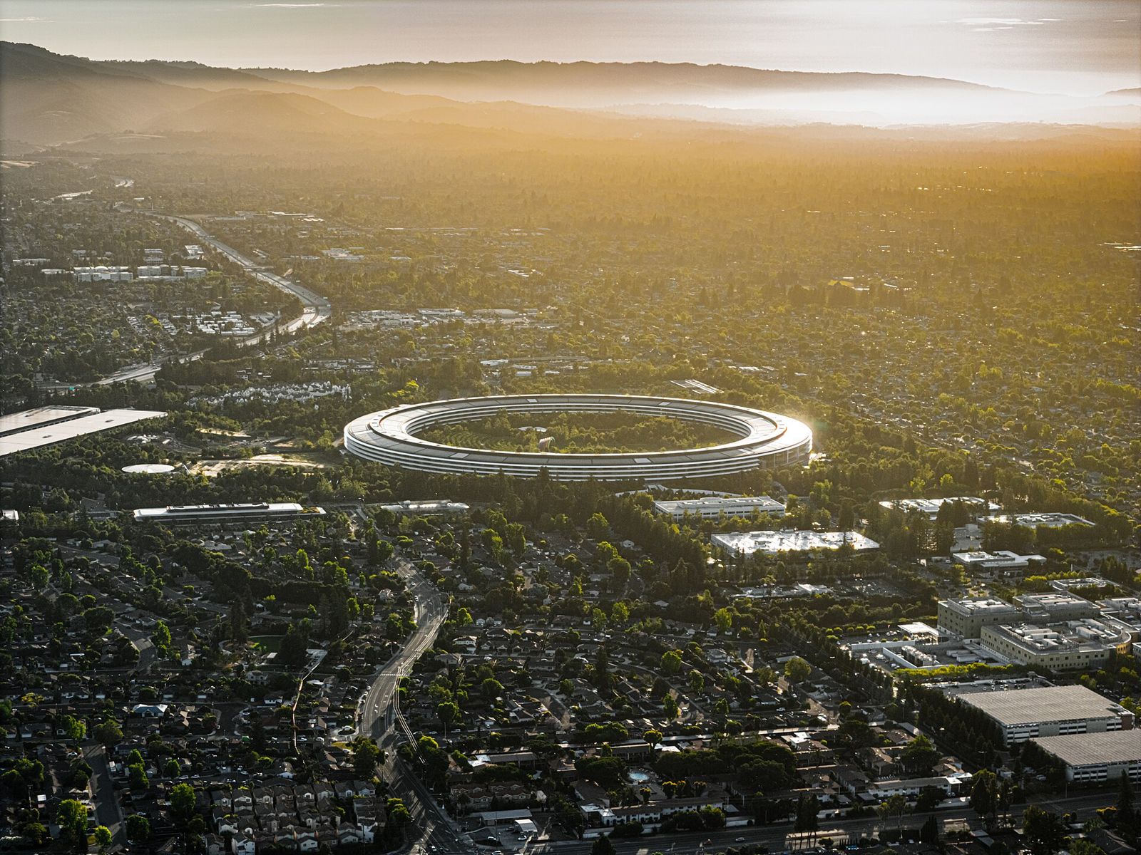 Apple Park ring-shaped headquarters in Cupertino, California