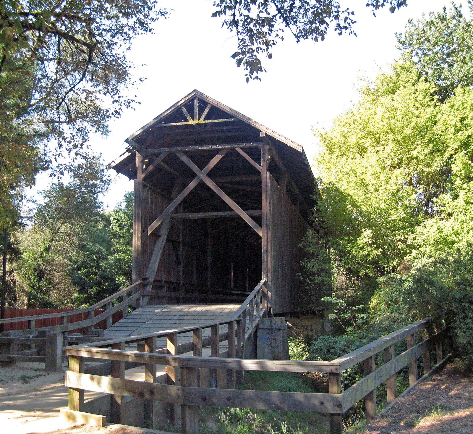 Historic Felton Covered Bridge over the San Lorenzo River in Felton, California