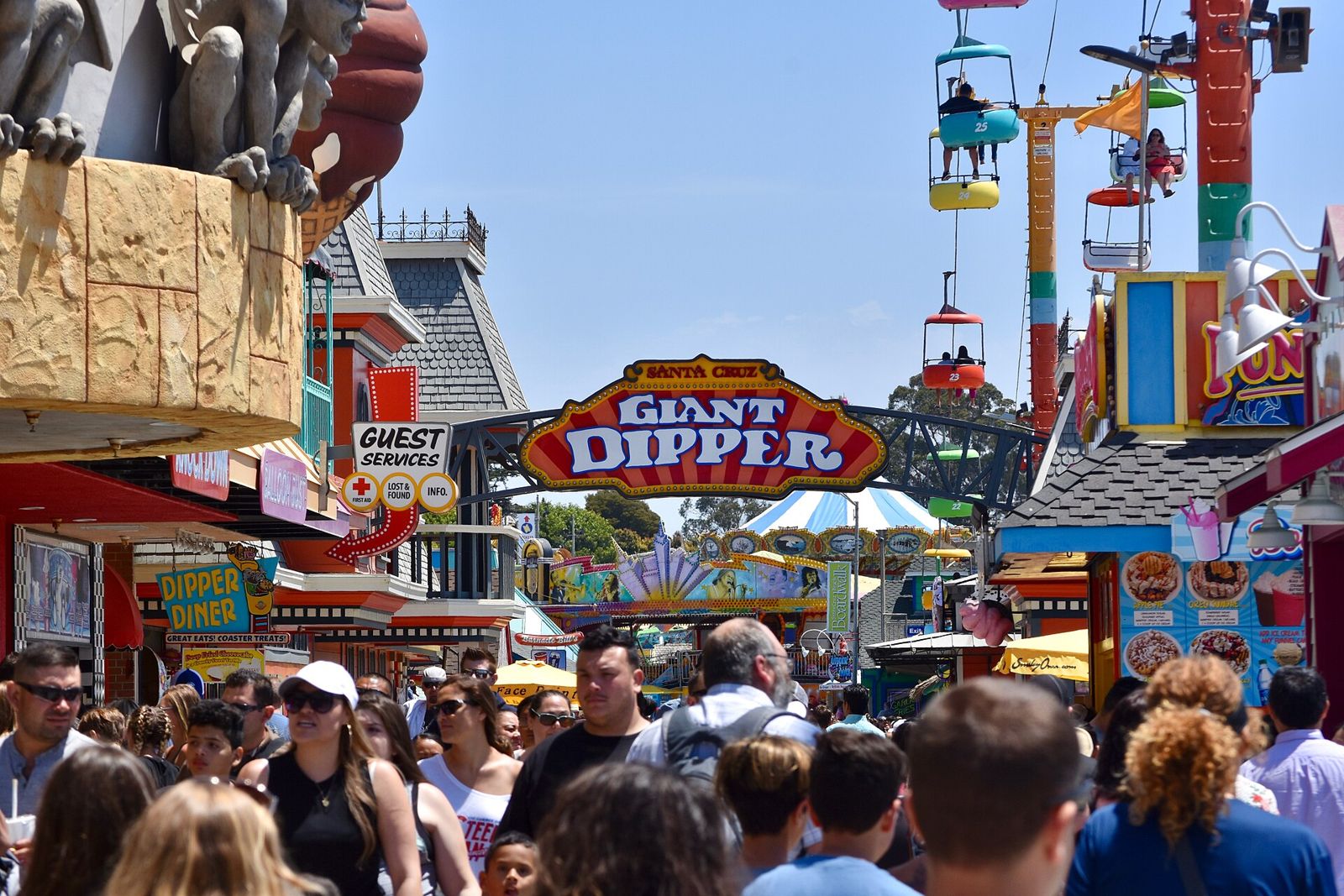 Santa Cruz Beach Boardwalk on the Monterey Bay coastline in Santa Cruz, California