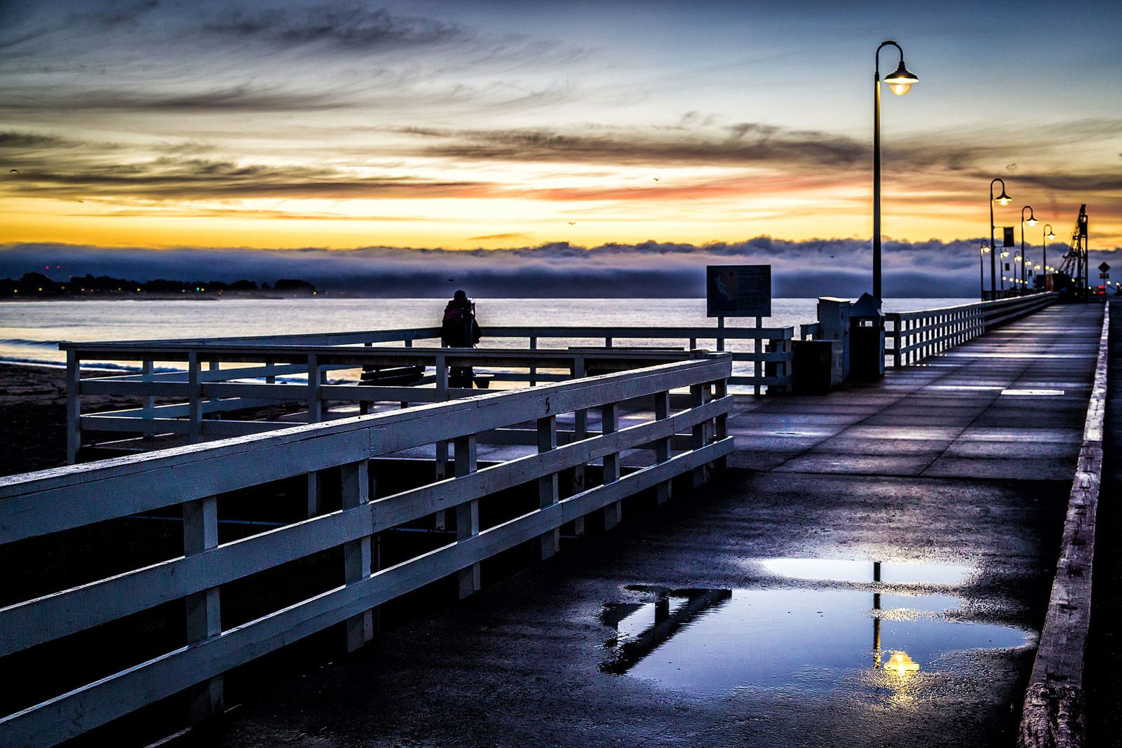 Santa Cruz Municipal Wharf stretching into Monterey Bay, California