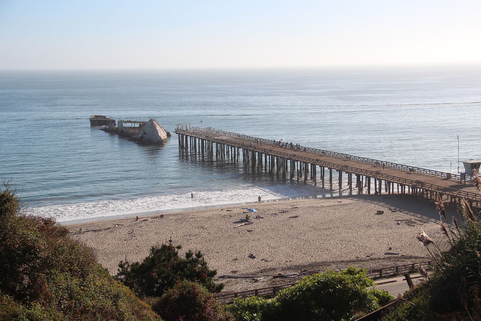 Seacliff State Beach on Monterey Bay in Aptos, California
