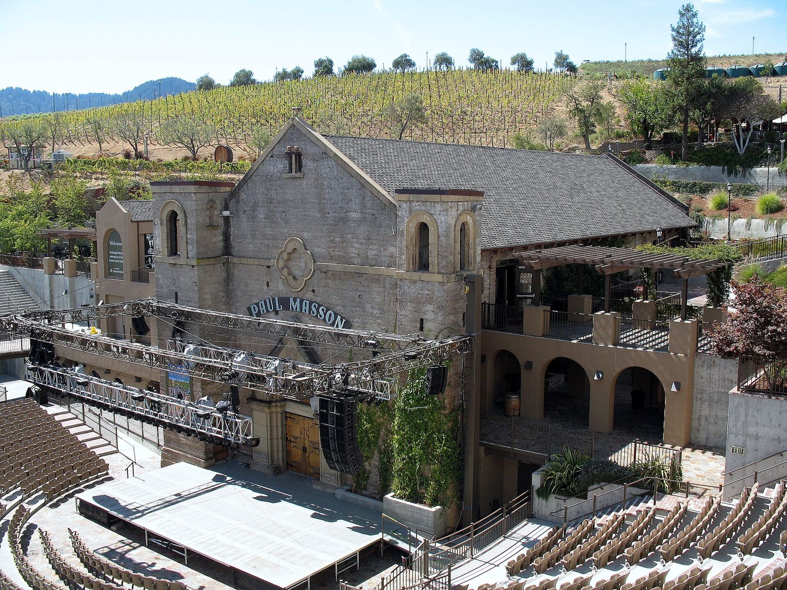 The Mountain Winery hillside venue in Saratoga, California